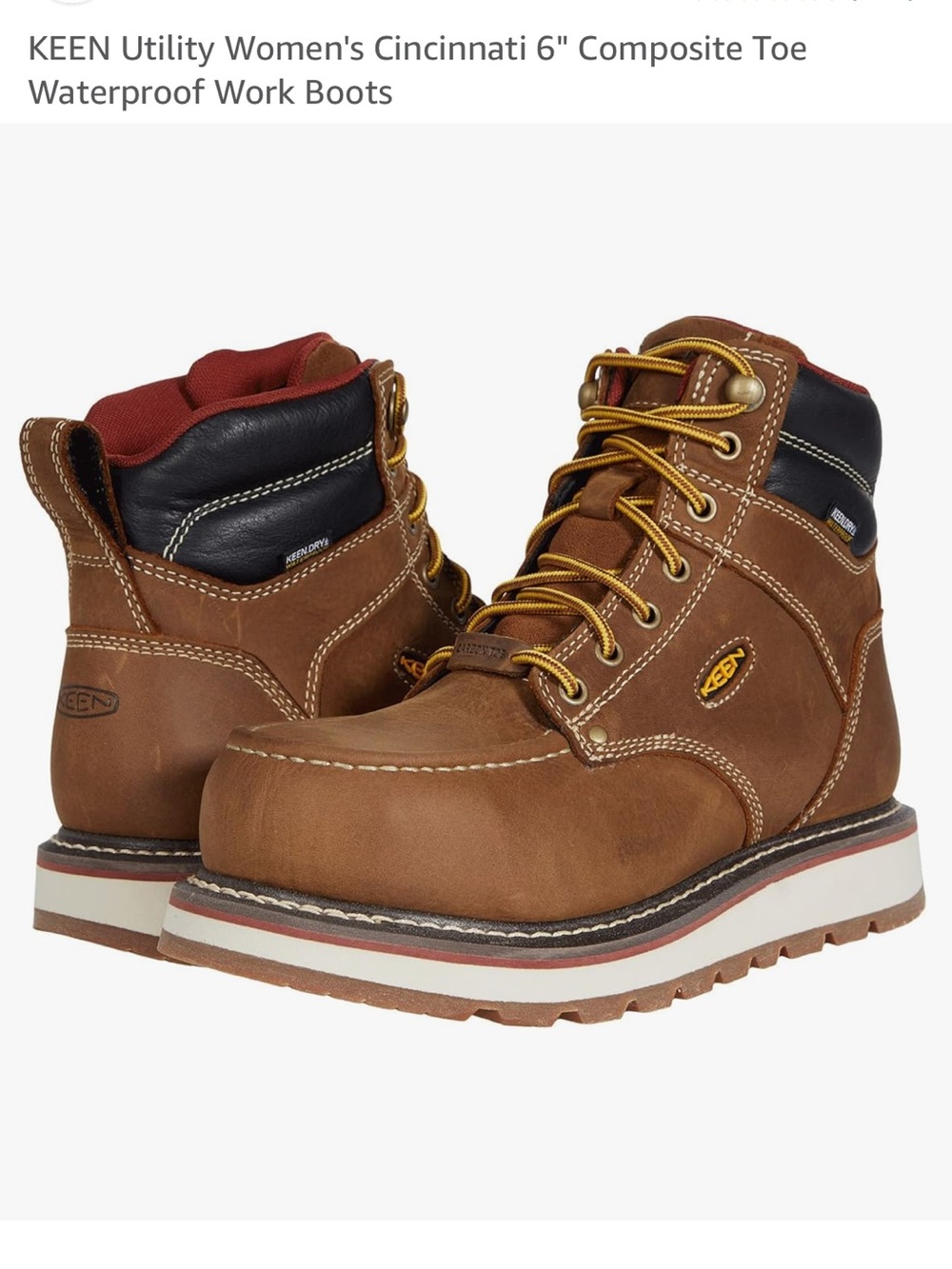 KEEN Waterproof Work Boots in Belgian/Sandshell - BRAND NEW in box - sz 6.5